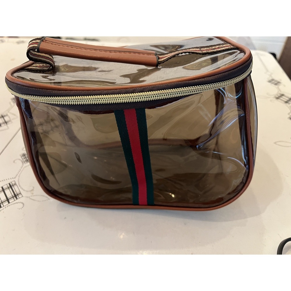 Retro VTG Vanity Bag Large Capacity Waterproof Transparent Makeup Cosmetic Tote